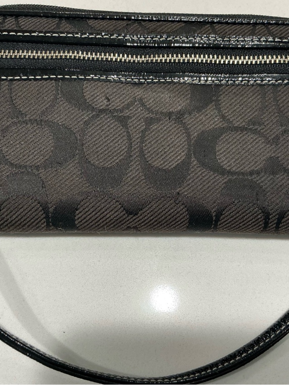 Coach Black Signature Jacquard Wristlet Wallet - Picture 6 of 6